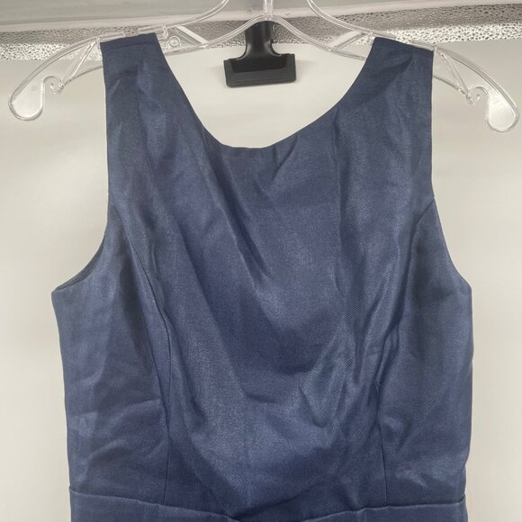 Lulus Womens Sleeveless Sheath Dress Ladder Bow Back Navy Size Small New - Picture 2 of 10